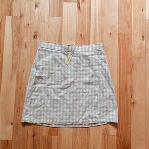 Classic Beige Plaid Skirt